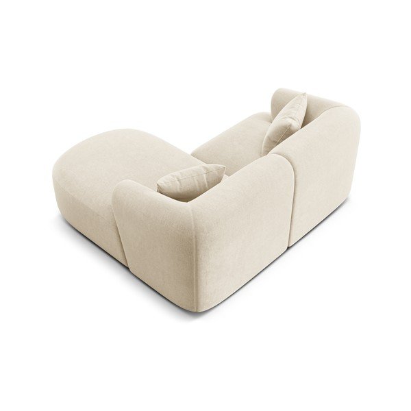 Divano angolare beige (con penisola a destra/con chaise lounge) con rivestimento in velluto Campi – Cosmopolitan Design-image-4