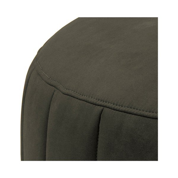 Pouf verde oliva in similpelle , ⌀ 60 cm Doria - Actona-image-1