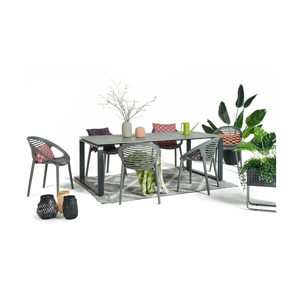 Set di mobili da giardino grigi con 6 sedie Joanna Strong - Le Bonom-image-2