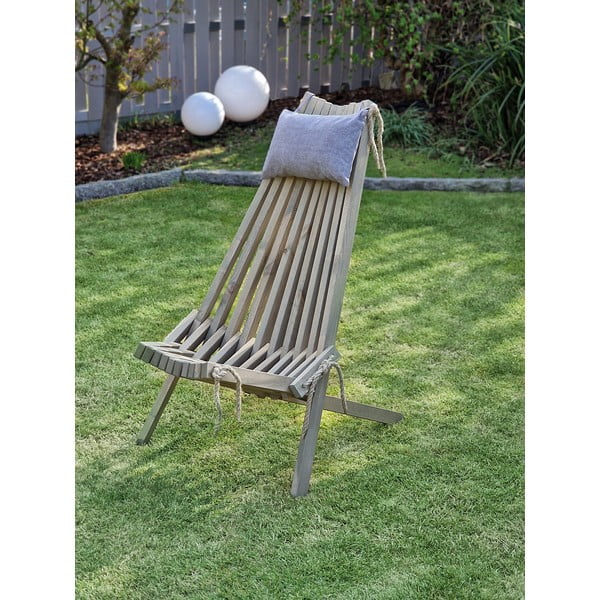 Sedia da giardino in legno grigio Falun - Garden Pleasure-image-1