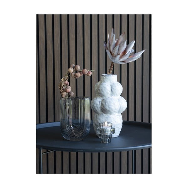 Vaso grigio chiaro in vetro (altezza 19 cm) - House Nordic-image-1