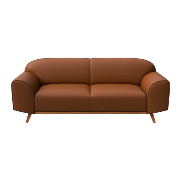 Divano in pelle marrone cognac 193 cm Nesbo - MESONICA