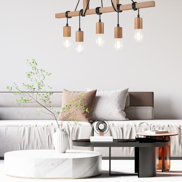 Lampada da soffitto marrone 18x75 cm Leon - LAMKUR-image-2