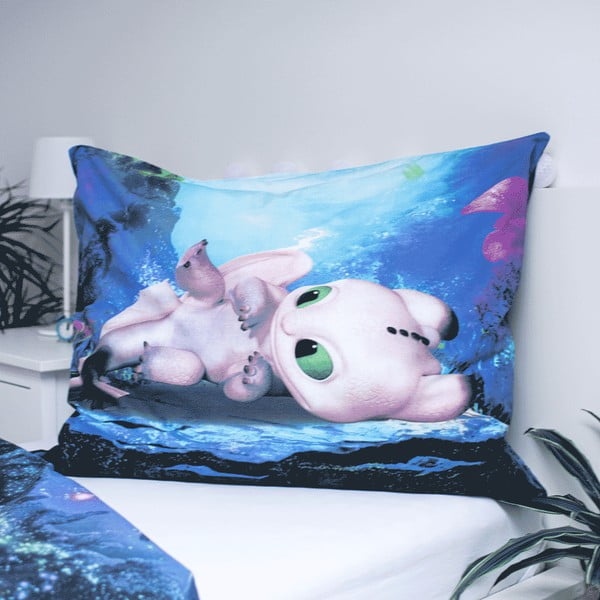 Biancheria da letto per bambini in cotone blu per letto singolo 140x200 cm How To Train Your Dragon - Jerry Fabrics-image-3