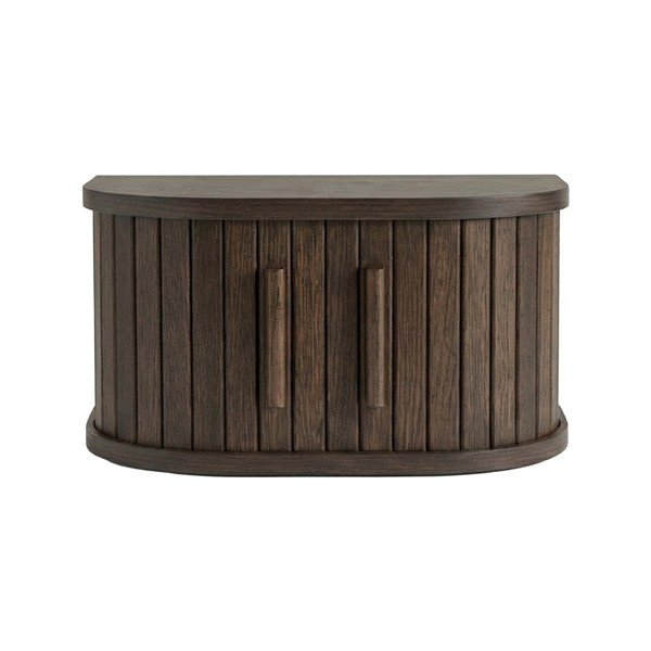 Comodino colore naturale scuro con effetto rovere da parete/con ripiani Meta – Unique Furniture-image-1
