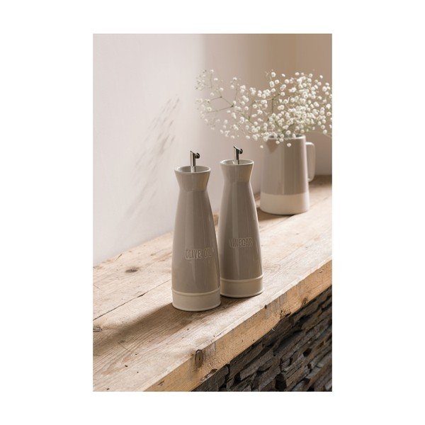 Set di 2 vasi in gres marrone con imbuto per olio e aceto , 528 ml - Premier Housewares-image-4