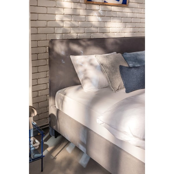 Letto matrimoniale imbottito grigio con rete inclusa 180x200 cm Noira Slim – Bonami Selection-image-3