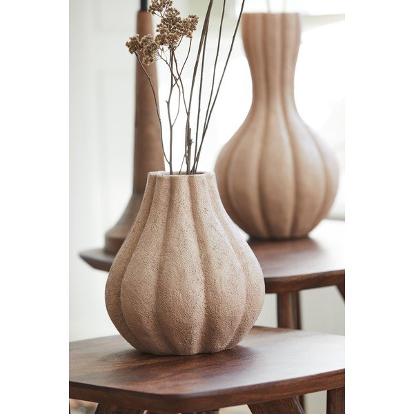 Vaso in poliresina beige Zucca - Light & Living-image-3
