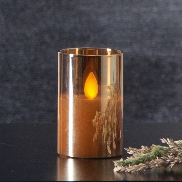 Candela di cera a LED arancione in vetro, altezza 7,5 cm M-Twinkle - Star Trading-image-1