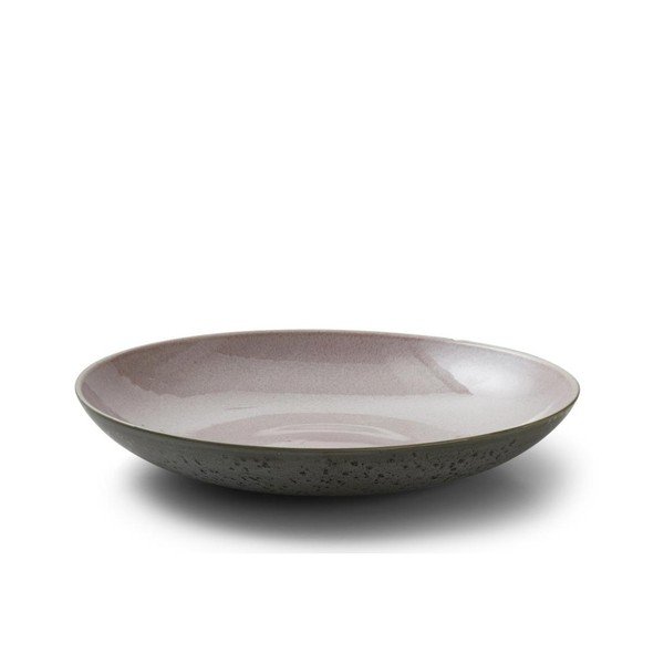 Ciotola da portata in gres grigio con smalto interno rosa , diametro 40 cm Mensa - Bitz-image-1