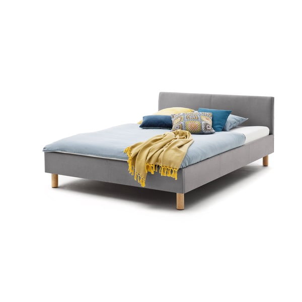 Letto singolo imbottito grigio chiaro rete non inclusa 120x200 cm Lena – Meise Möbel-image-3