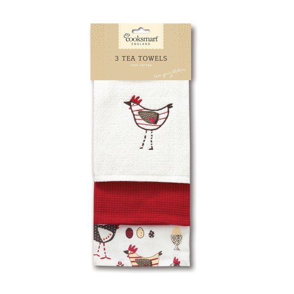 Sada 3 ks utěrek Cooksmart England Chicken