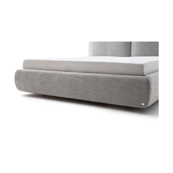 Letto matrimoniale imbottito grigio con contenitore con rete inclusa 180x200 cm Atesio – Meise Möbel-image-4
