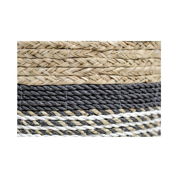 Set di 3 cestini portaoggetti Raffia Natural Gris - HSM collection-image-2