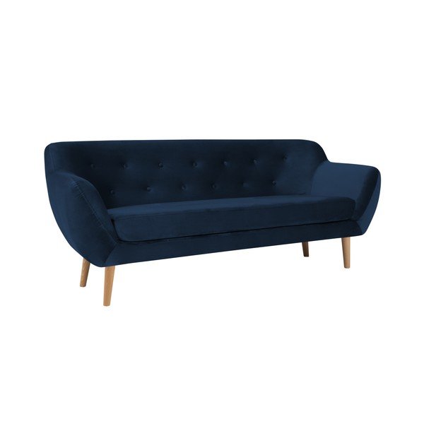 Divano a tre posti blu scuro Amelie - Mazzini Sofas-image-1