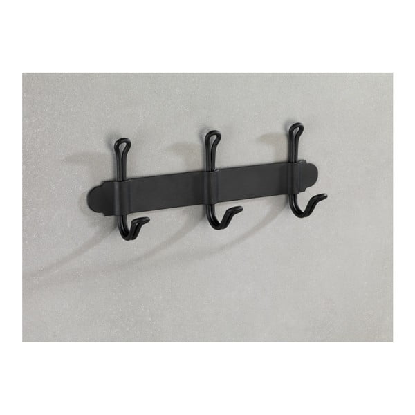Gancio a muro triplo autoportante nero Nostalgia - Wenko-image-4
