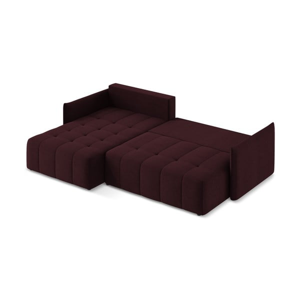 Divano angolare burgundy allungabile/con contenitore (con penisola a sinistra/con chaise lounge) Moku – Makamii-image-3