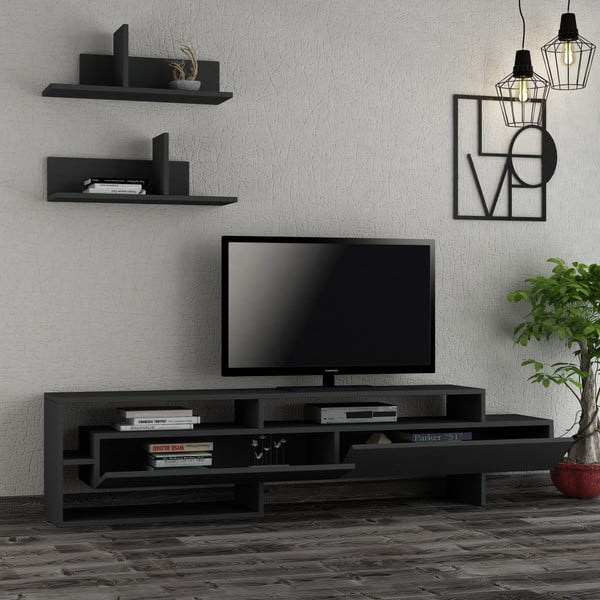 Televisore antracite 180x42 cm Gara - Homitis-image-1