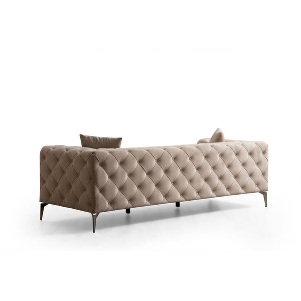 Divano in velluto beige 237 cm Como - Artie-image-2