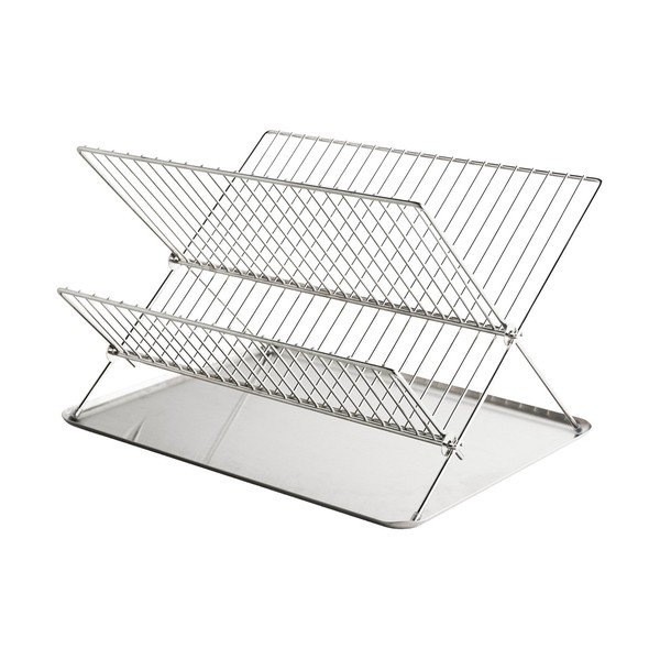Scolapiatti a due piani color argento lucido in metallo 41x31 cm Dry-It – Mette Ditmer Denmark