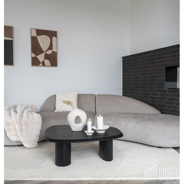 Tavolino nero con piano effetto frassino 78x96 cm Tirano - House Nordic-image-1