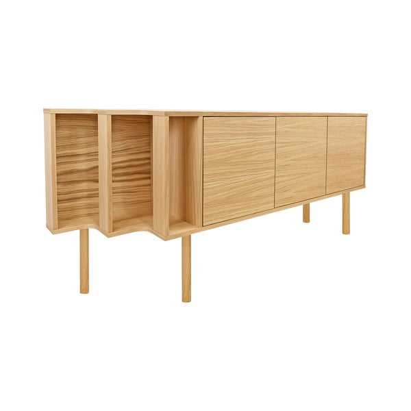 Cassettiera di colore naturale con effetto rovere 189x65x44 cm Shift – Woodman-image-4