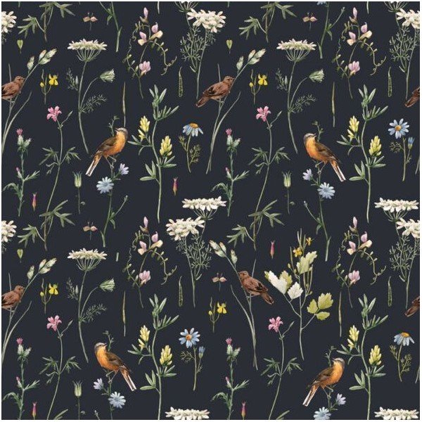 Carta da parati 100 cm x 280 cm Meadow with Birds - Dekornik