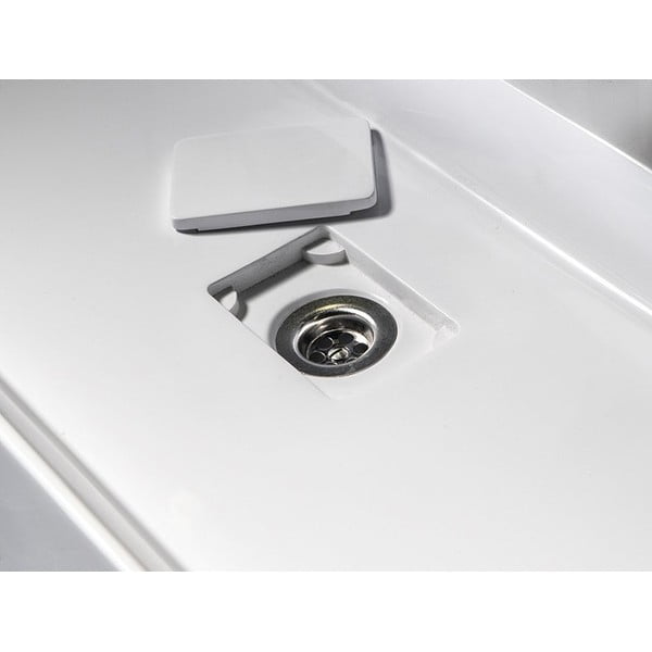 Doppio lavabo bianco in composito minerale 96x44 cm Godiva – Sapho-image-3