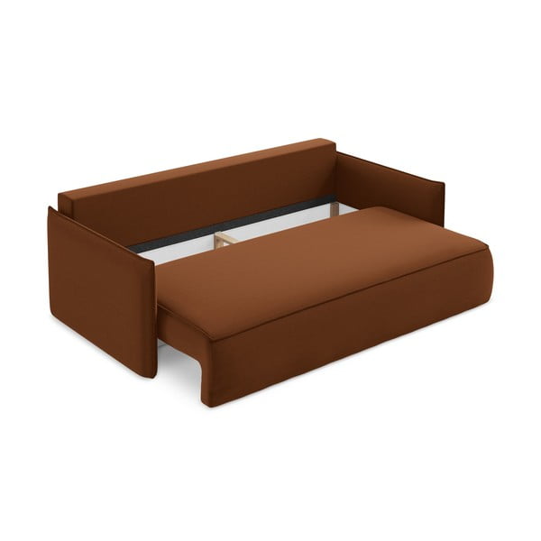 Divano color terracotta allungabile/con contenitore con rivestimento in velluto 225 cm Hula – Makamii-image-3