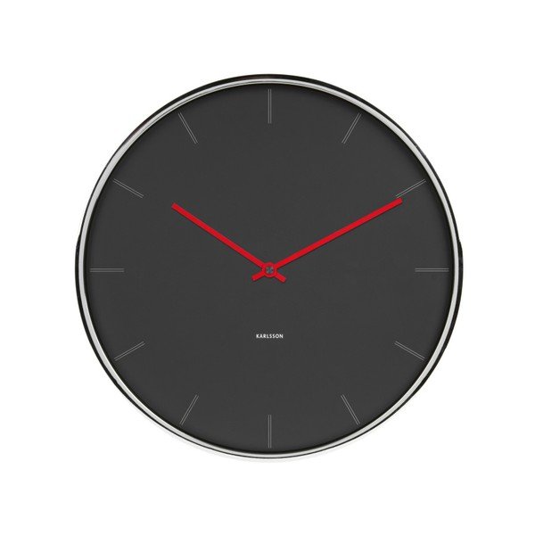 Černé hodiny Present Time Thin