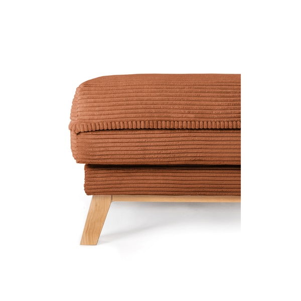 Poggiapiedi arancione con rivestimento in velluto a coste Tori – Bonami Selection-image-3