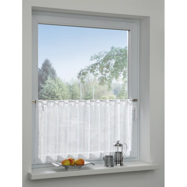 Tenda bianca 45x140 cm Jacquard - Gardinia-image-1