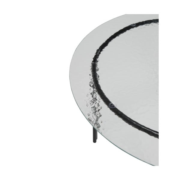 Tavolino rotondo nero con piano in vetro ø 80 cm Orbit - Hübsch-image-3