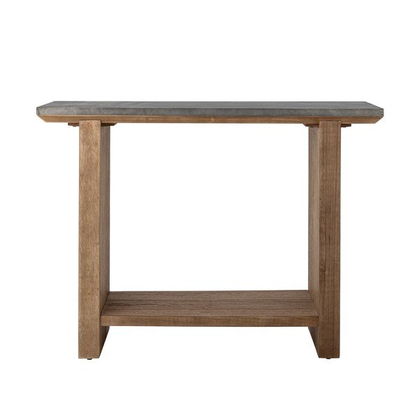 Tavolo consolle di colore naturale con piano in metallo 40x110 cm Riva – Bloomingville-image-2