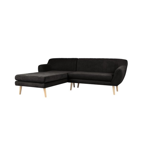 Divano nero con lettino sul lato sinistro Sardaigne - Mazzini Sofas-image-3