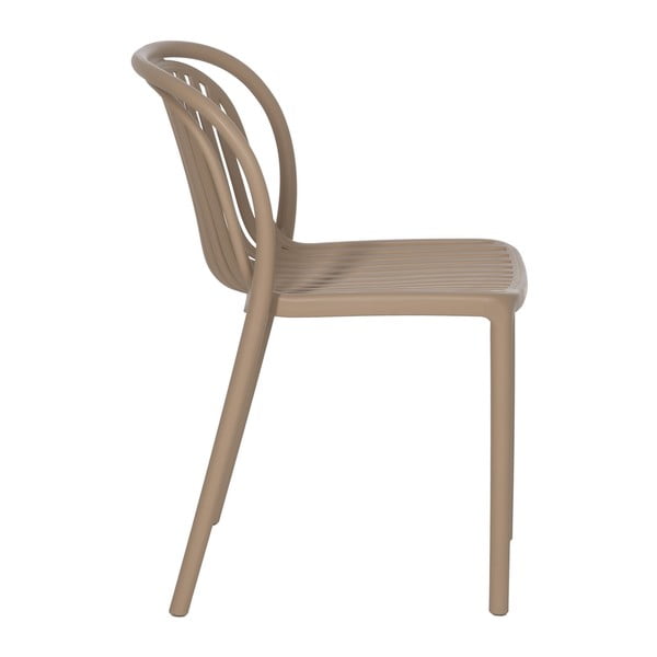 Sedia da pranzo beige in plastica impilabile Alia – Ixia-image-3