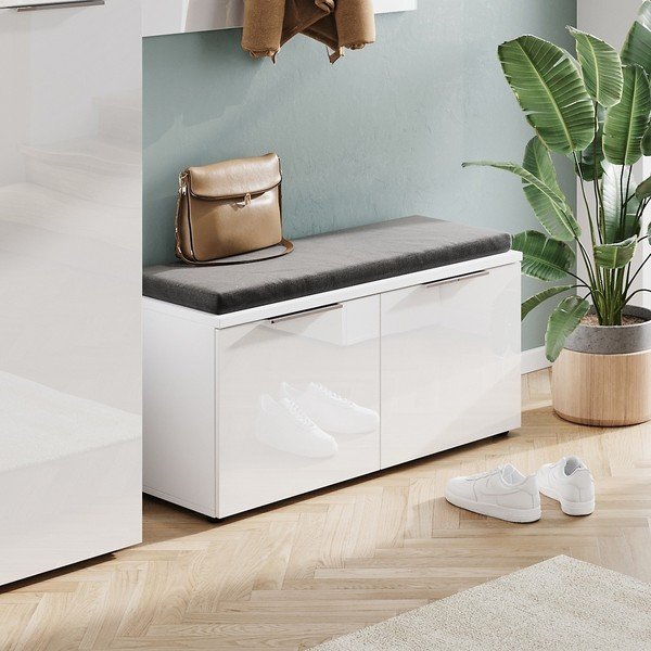 Scarpiera per ingresso bianca set con cuscino Genova - Germania-image-1