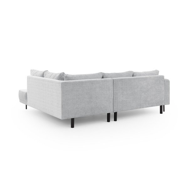 Divano angolare grigio chiaro (con penisola a destra/a L) con rivestimento in ciniglia Mauris  – Ropez-image-3