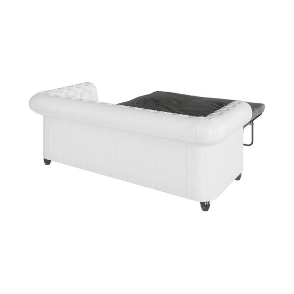 Divano letto bianco in similpelle 203 cm York - Ropez-image-4
