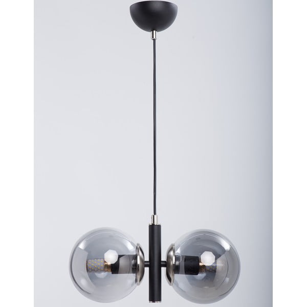 Lampadario nero con paralume in vetro Monera – Squid Lighting