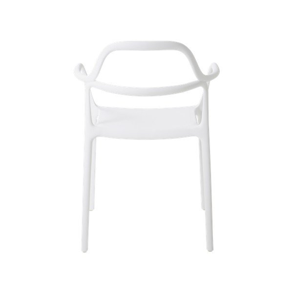Sedie da pranzo in set bianche in plastica con braccioli/impilabili 2 pz Karlaby – Jotex-image-2