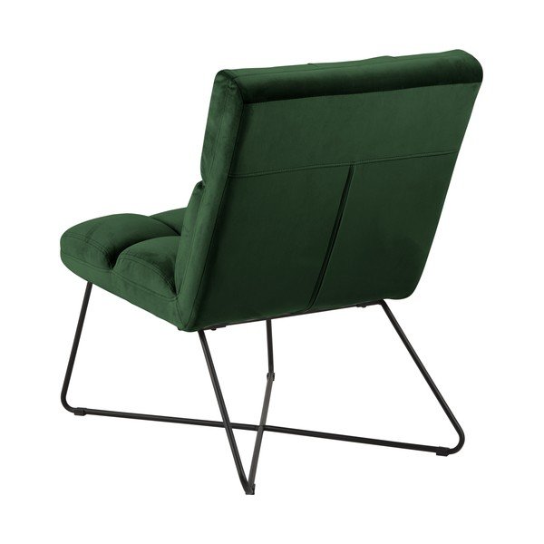 Poltrona verde con rivestimento in velluto Alba – Actona-image-3