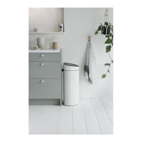 Cestino per la spazzatura in acciaio bianco touch 40 l Touch Bin – Brabantia-image-4