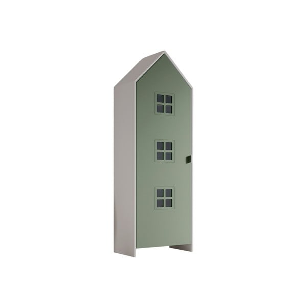 Armadio per bambini verde e bianco in legno di pino 37x172 cm Casami Bruges - Vipack