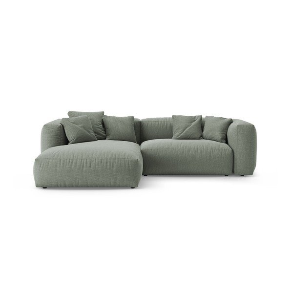 Divano angolare componibile verde polveroso allungabile (con penisola a sinistra/con chaise lounge) – Micadoni 