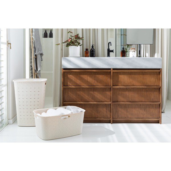 Cesto portabiancheria in plastica crema 56 l Softex - Curver-image-1