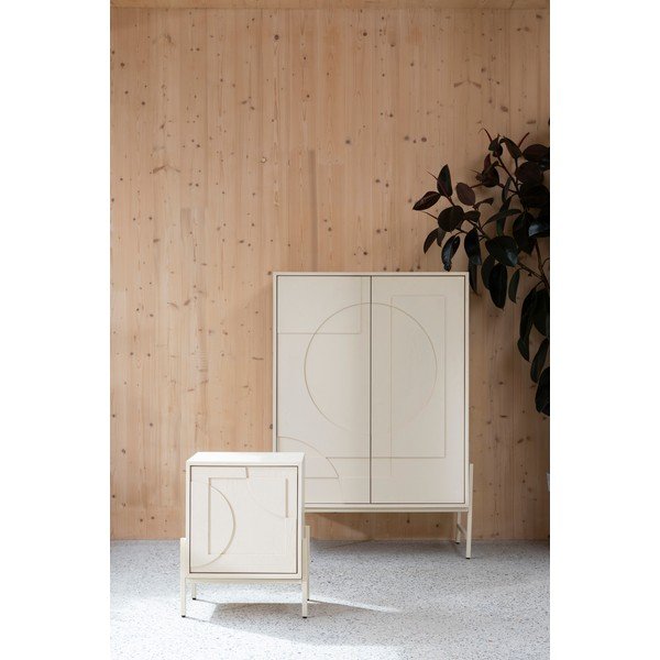 Armadietto color crema con effetto rovere 100x140x45 cm Faces – Zuiver-image-3