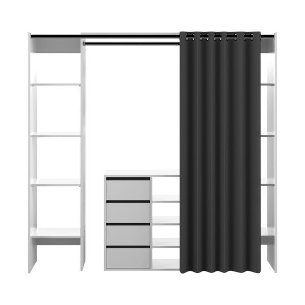Armadio in bianco e nero 185x182 cm Tom - TemaHome