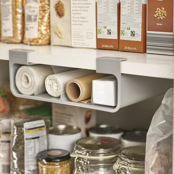Organizer a sospensione in plastica grigia per alluminio e carta da cucina CupboardStore - Joseph Joseph-image-1