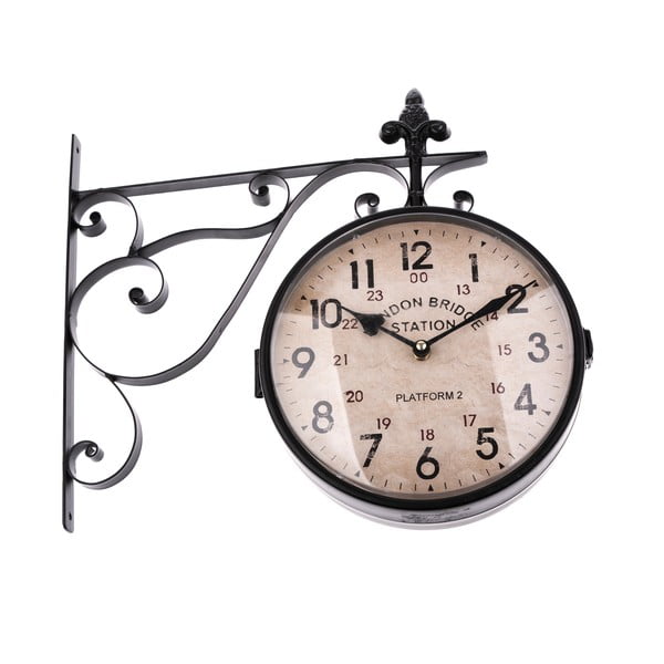 Orologio bifacciale nero da appendere, lunghezza 41 cm - Dakls